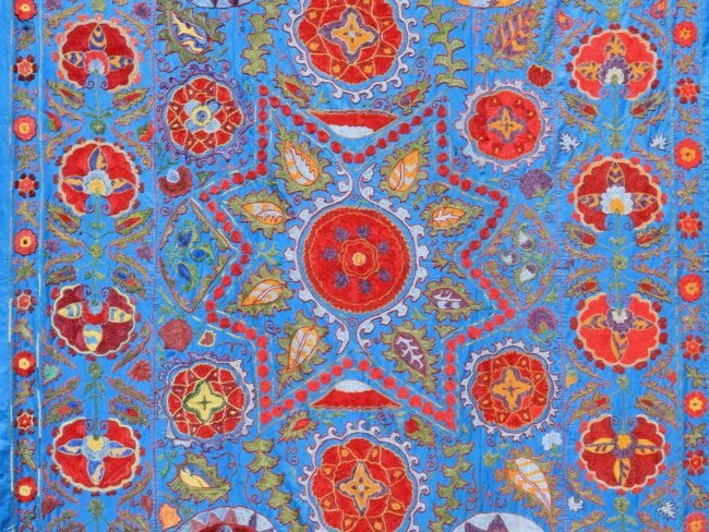 Uzbek handmade embroidery suzani. Bedspread, Bedcover, Wall hanging, Tapestry, Wall decor, Throw, tablecloth.