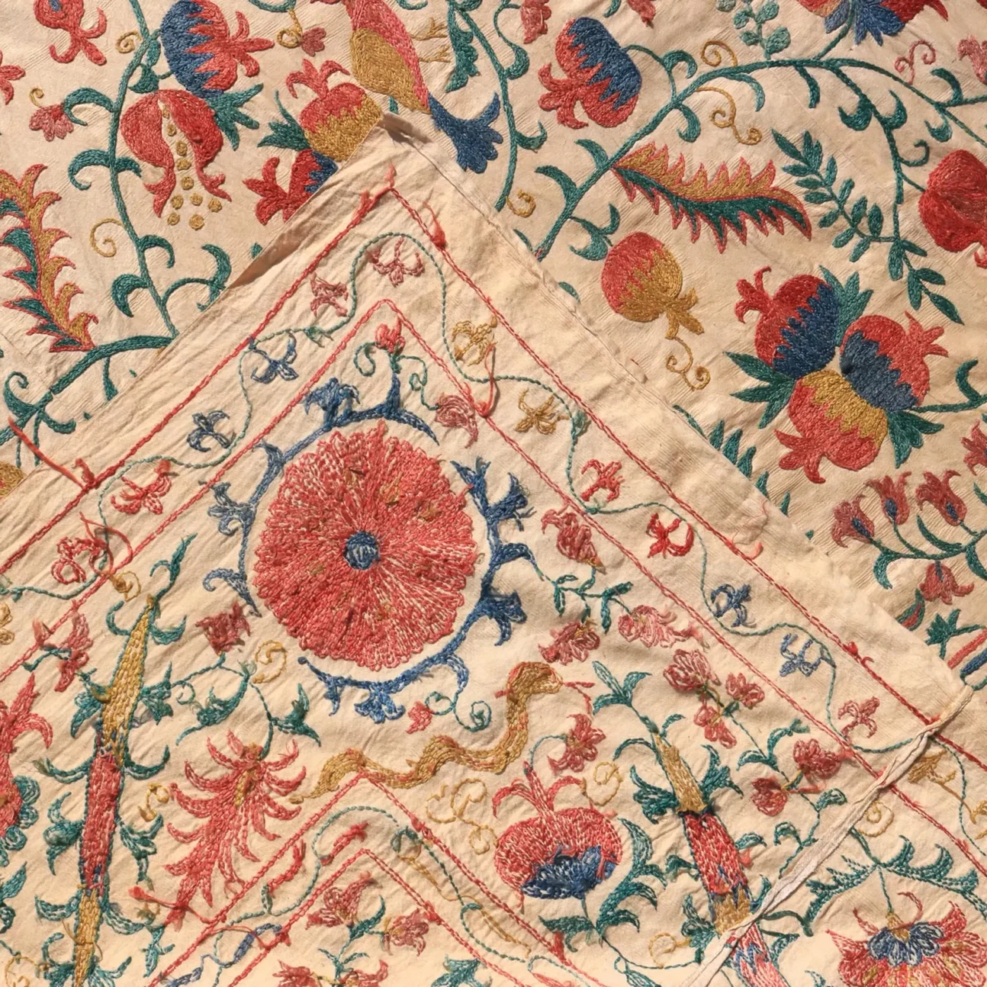 Uzbek handmade embroidery suzani. Bedspread, Bedcover, Wall hanging, Tapestry, Wall decor, Throw, tablecloth.