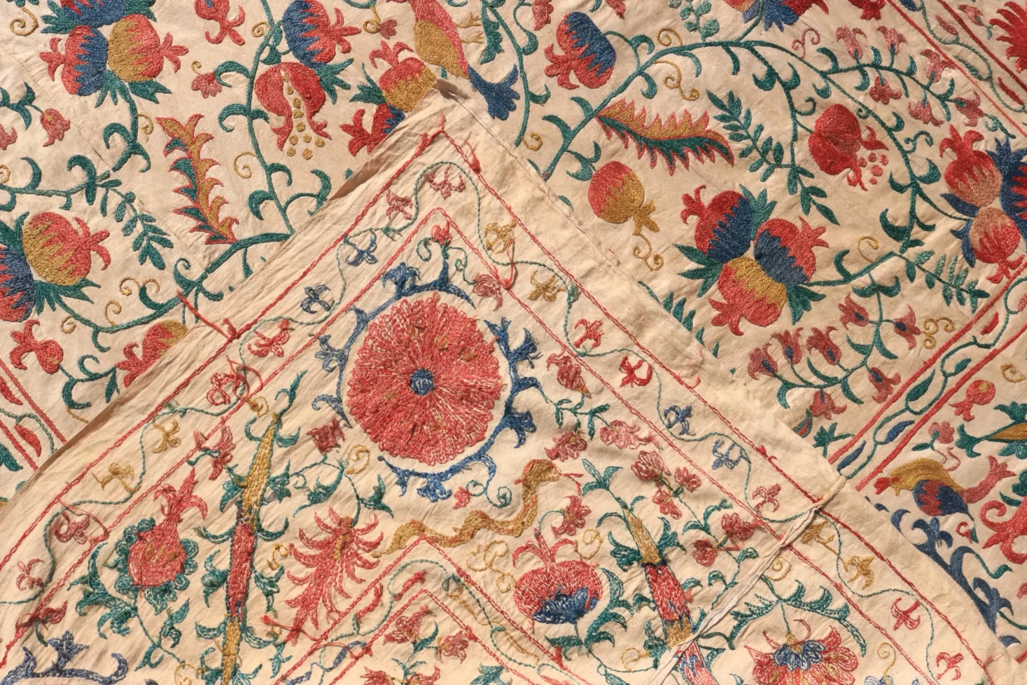 Uzbek handmade embroidery suzani. Bedspread, Bedcover, Wall hanging, Tapestry, Wall decor, Throw, tablecloth.