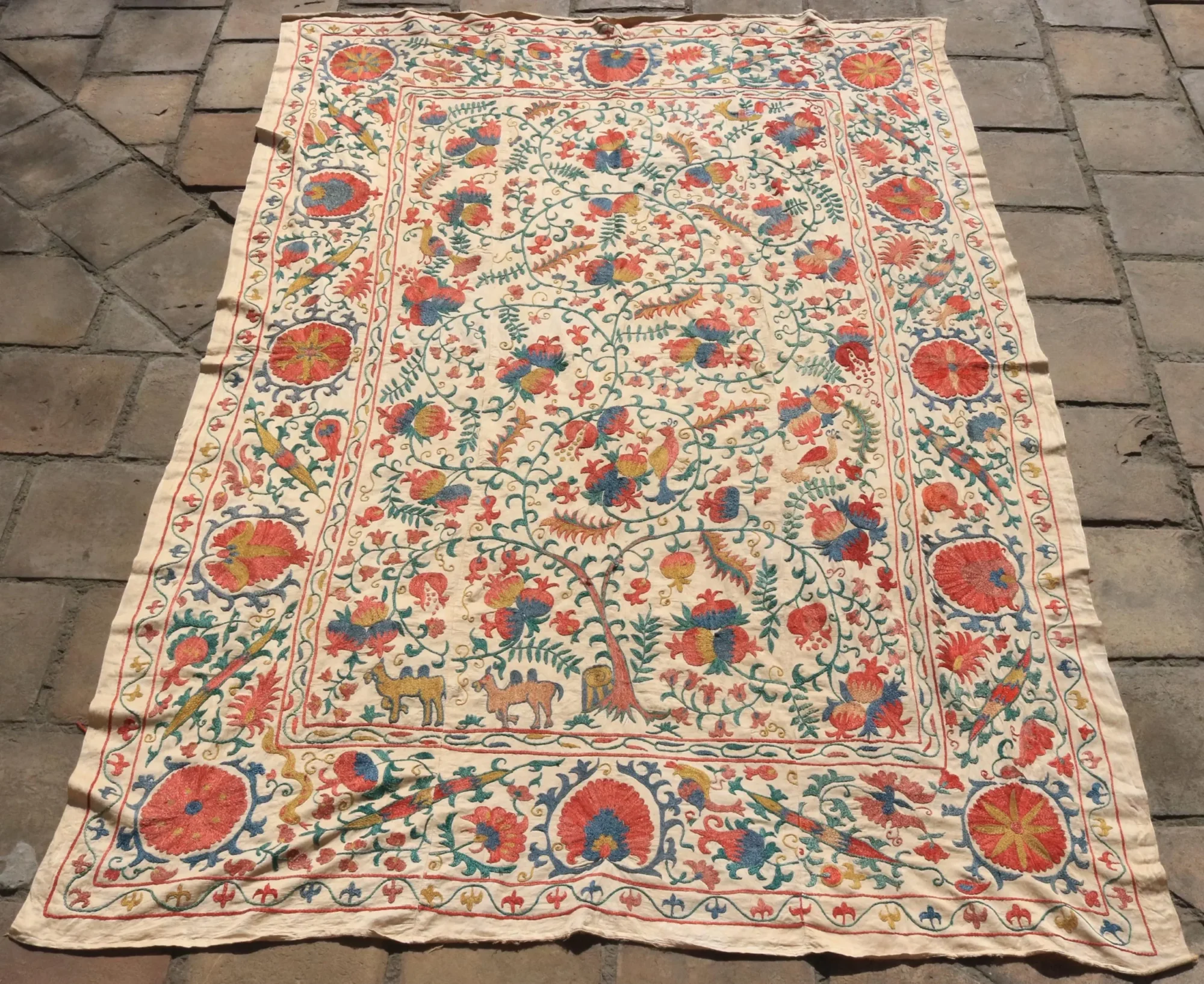 Uzbek handmade embroidery suzani. Bedspread, Bedcover, Wall hanging, Tapestry, Wall decor, Throw, tablecloth.