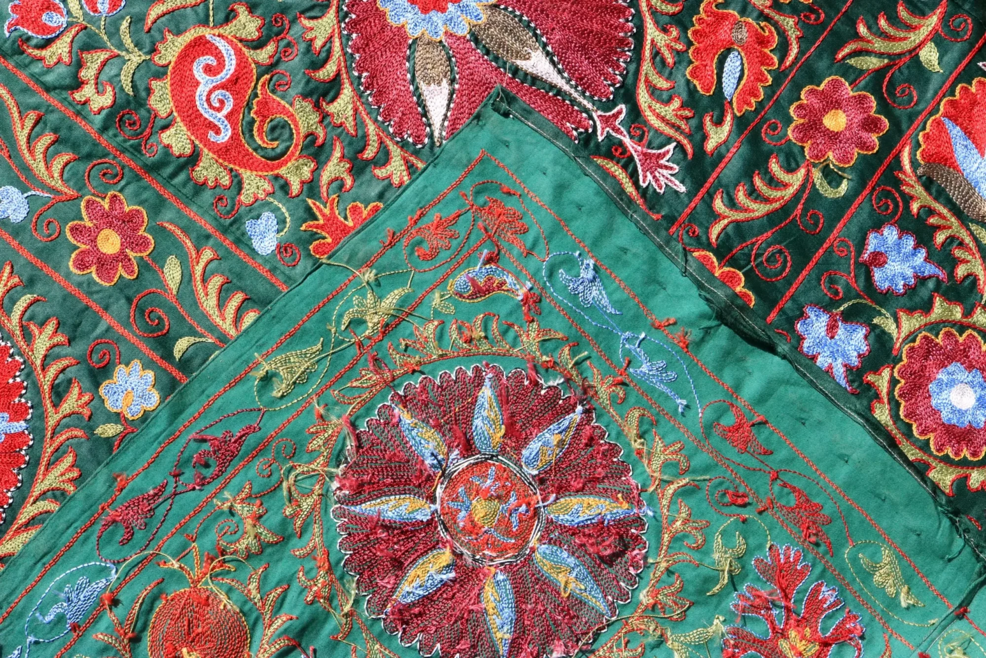 Uzbek handmade embroidery suzani. Bedspread, Bedcover, Wall hanging, Tapestry, Wall decor, Throw, tablecloth.