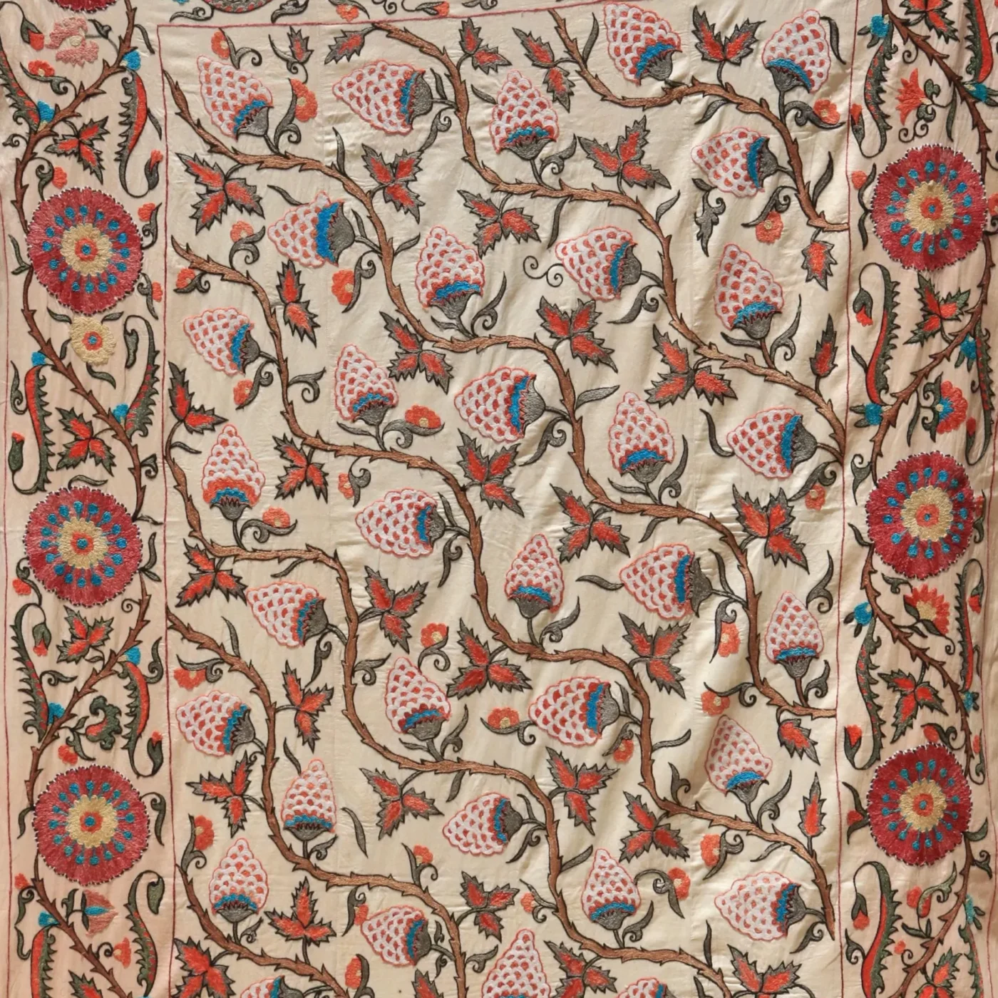 Uzbek handmade embroidery suzani. Bedspread, Bedcover, Wall hanging, Tapestry, Wall decor, Throw, tablecloth.