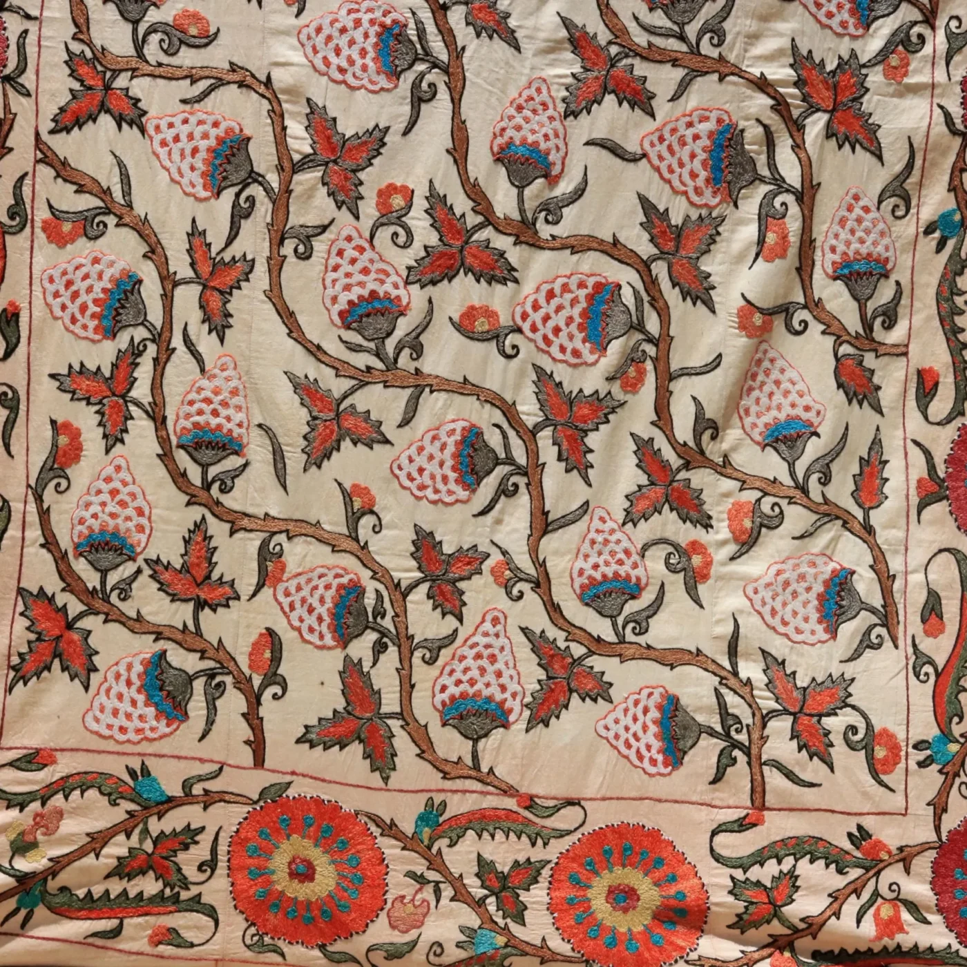 Uzbek handmade embroidery suzani. Bedspread, Bedcover, Wall hanging, Tapestry, Wall decor, Throw, tablecloth.