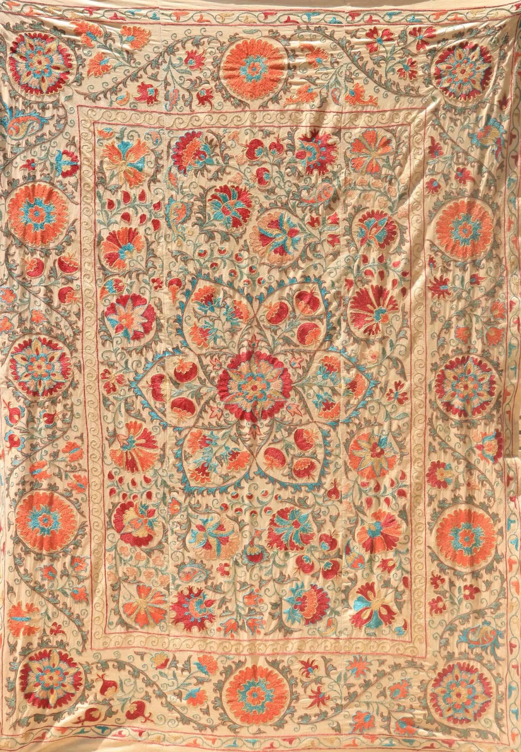 Uzbek handmade embroidery suzani. Bedspread, Bedcover, Wall hanging, Tapestry, Wall decor, Throw, tablecloth.