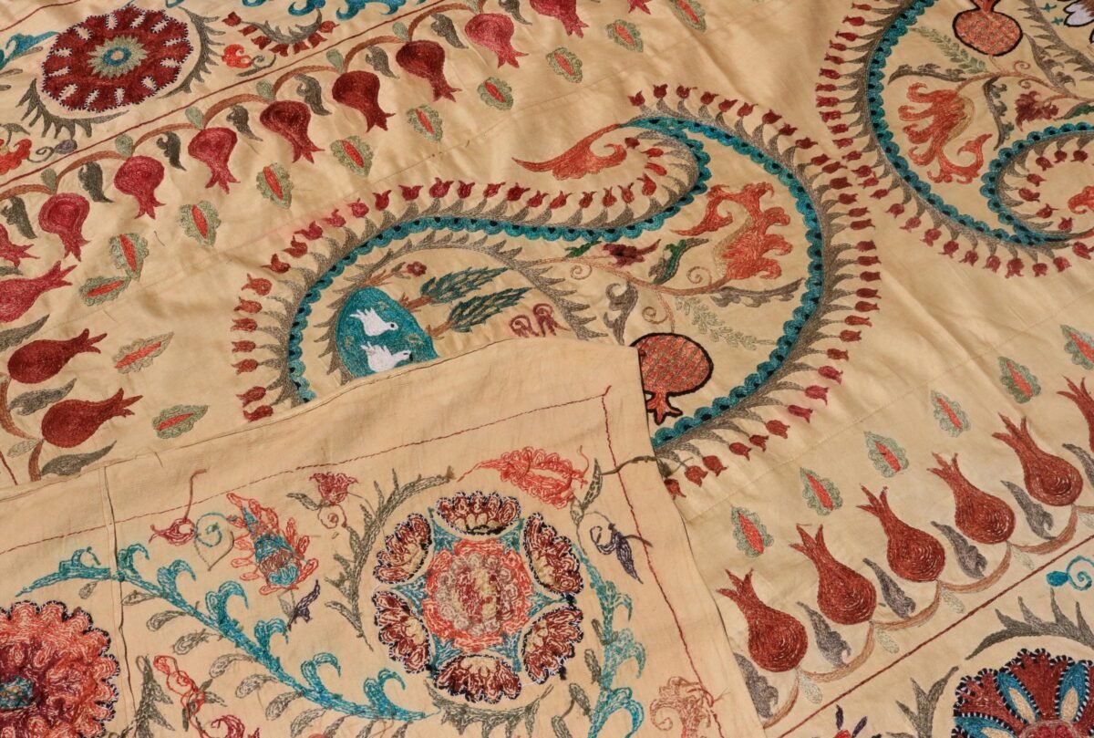 Uzbek handmade embroidery suzani. Bedspread, Bedcover, Wall hanging, Tapestry, Wall decor, Throw, tablecloth.