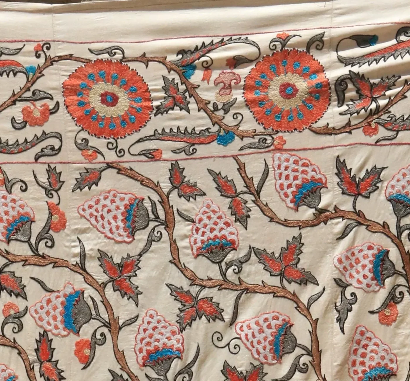 Uzbek handmade embroidery suzani. Bedspread, Bedcover, Wall hanging, Tapestry, Wall decor, Throw, tablecloth.