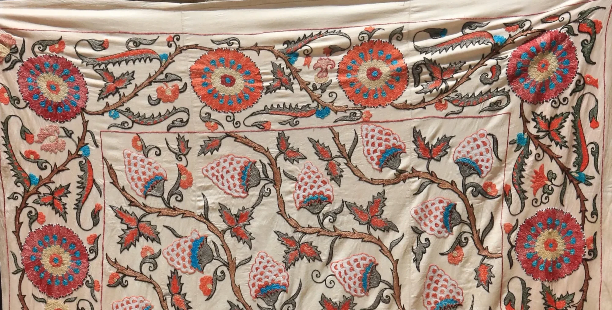 Uzbek handmade embroidery suzani. Bedspread, Bedcover, Wall hanging, Tapestry, Wall decor, Throw, tablecloth.