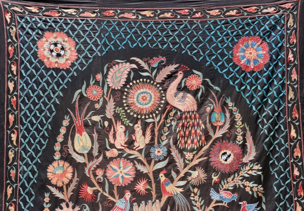 Uzbek handmade embroidery suzani. Bedspread, Bedcover, Wall hanging, Tapestry, Wall decor, Throw, tablecloth.