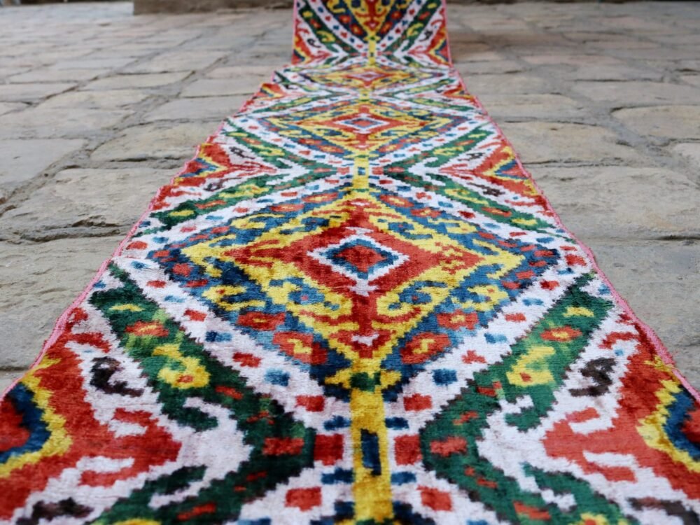 il_fullxfull.2539766200_a62i Uzbek handmade, handwoven, hand-dyed, natural Silk Velvet ikat fabric. Exclusive corduroy fabric.