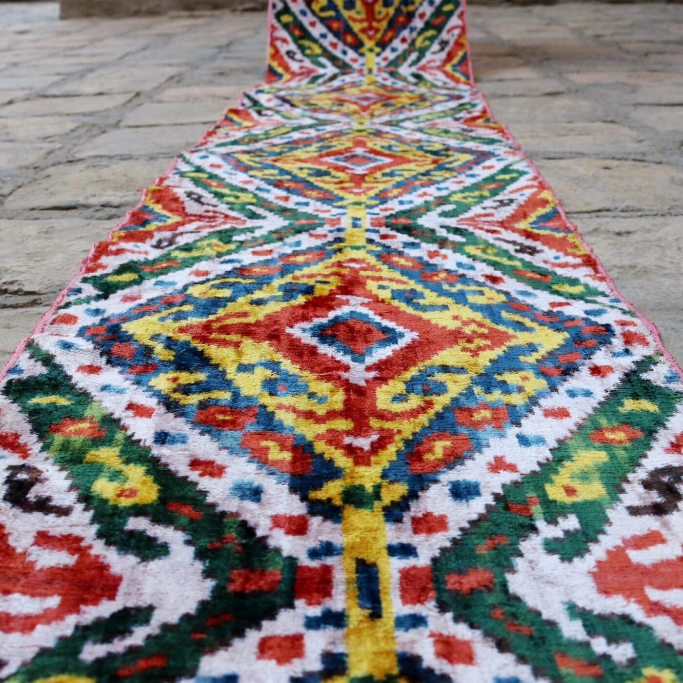 il_fullxfull.2539766200_a62i Uzbek handmade, handwoven, hand-dyed, natural Silk Velvet ikat fabric. Exclusive corduroy fabric.