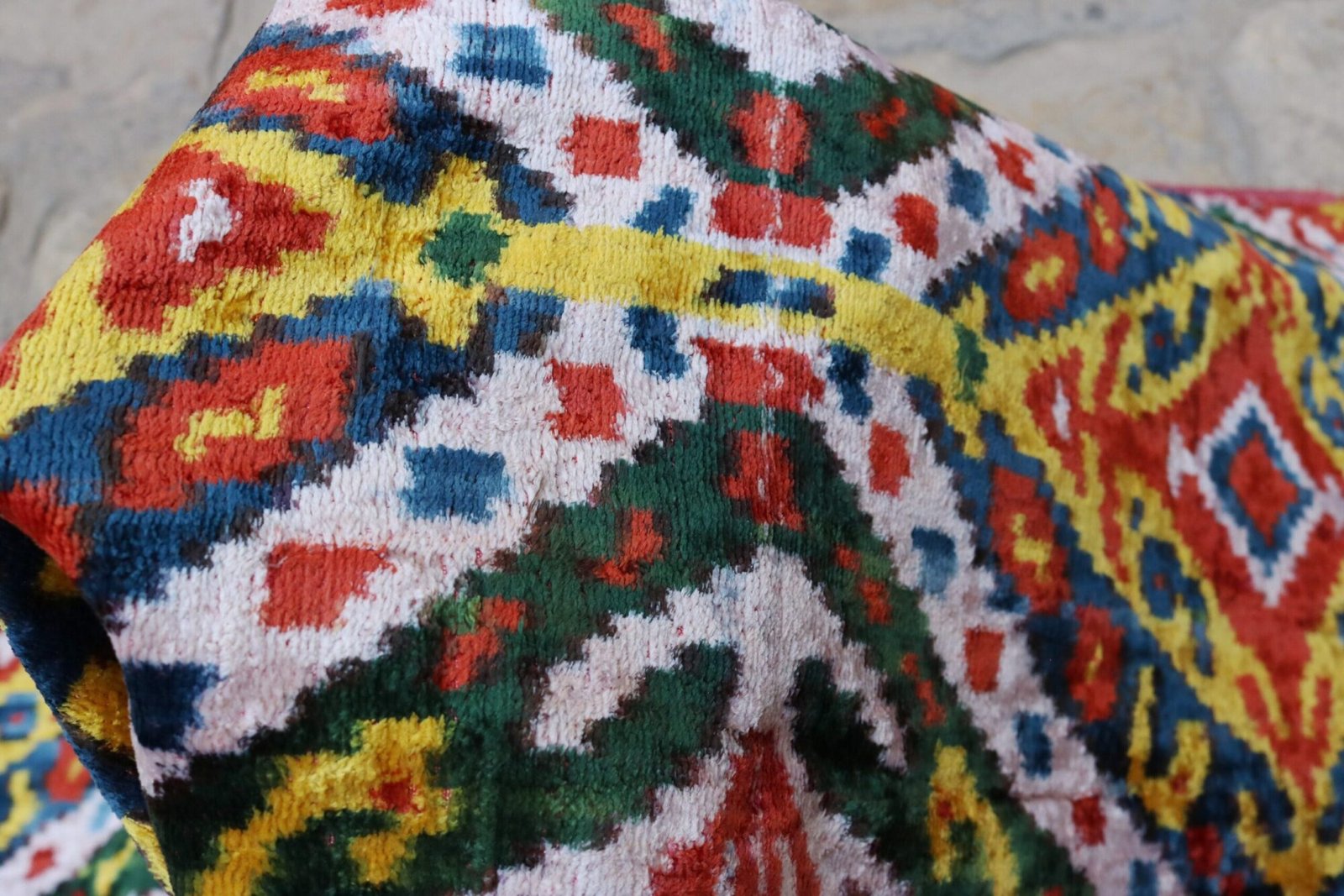 il_fullxfull.2539789388_f21z Uzbek handmade, handwoven, hand-dyed, natural Silk Velvet ikat fabric. Exclusive corduroy fabric.