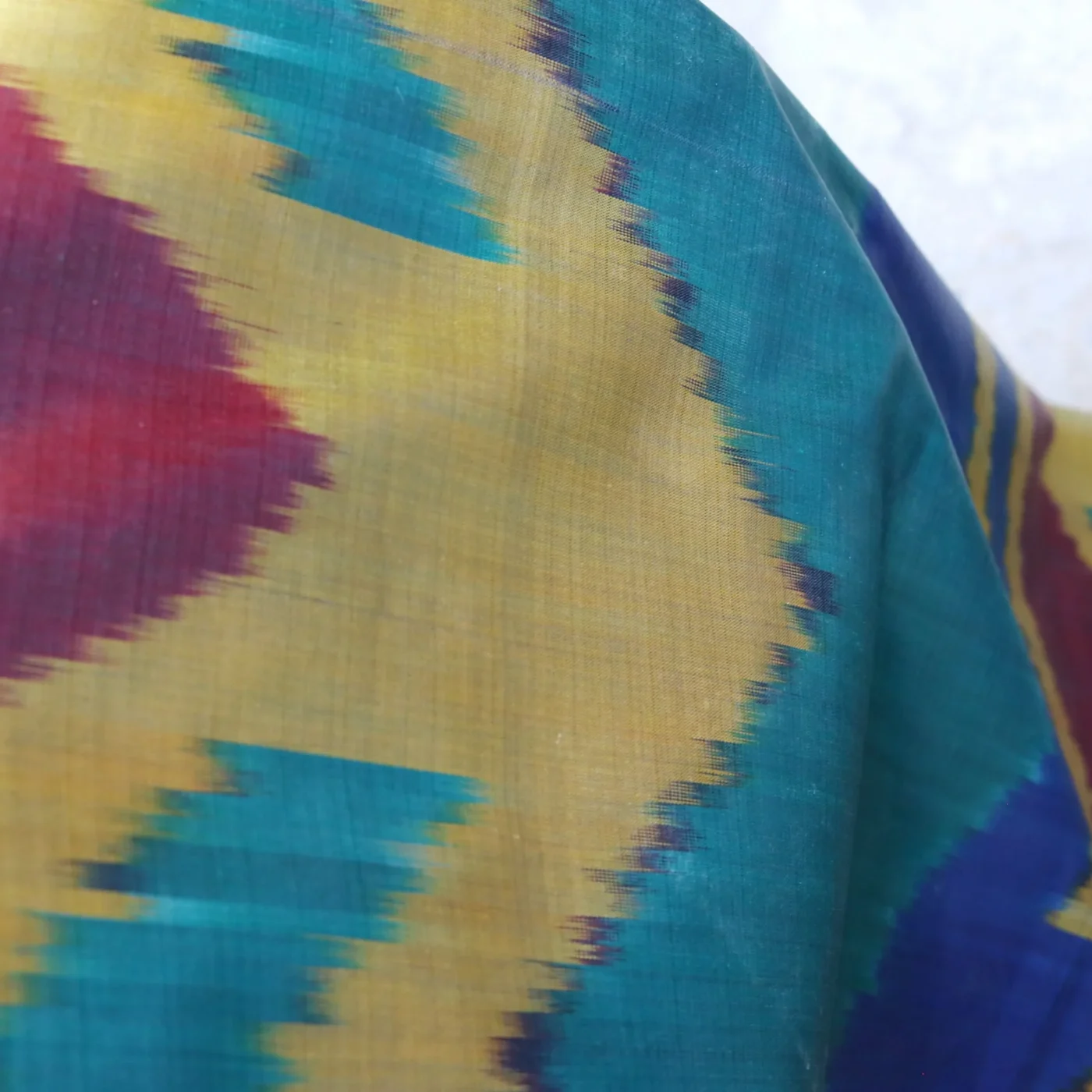 il_fullxfull.2539813742_mpeu Uzbek handmade, handwoven, hand-dyed, natural 100% Silk ikat fabric.