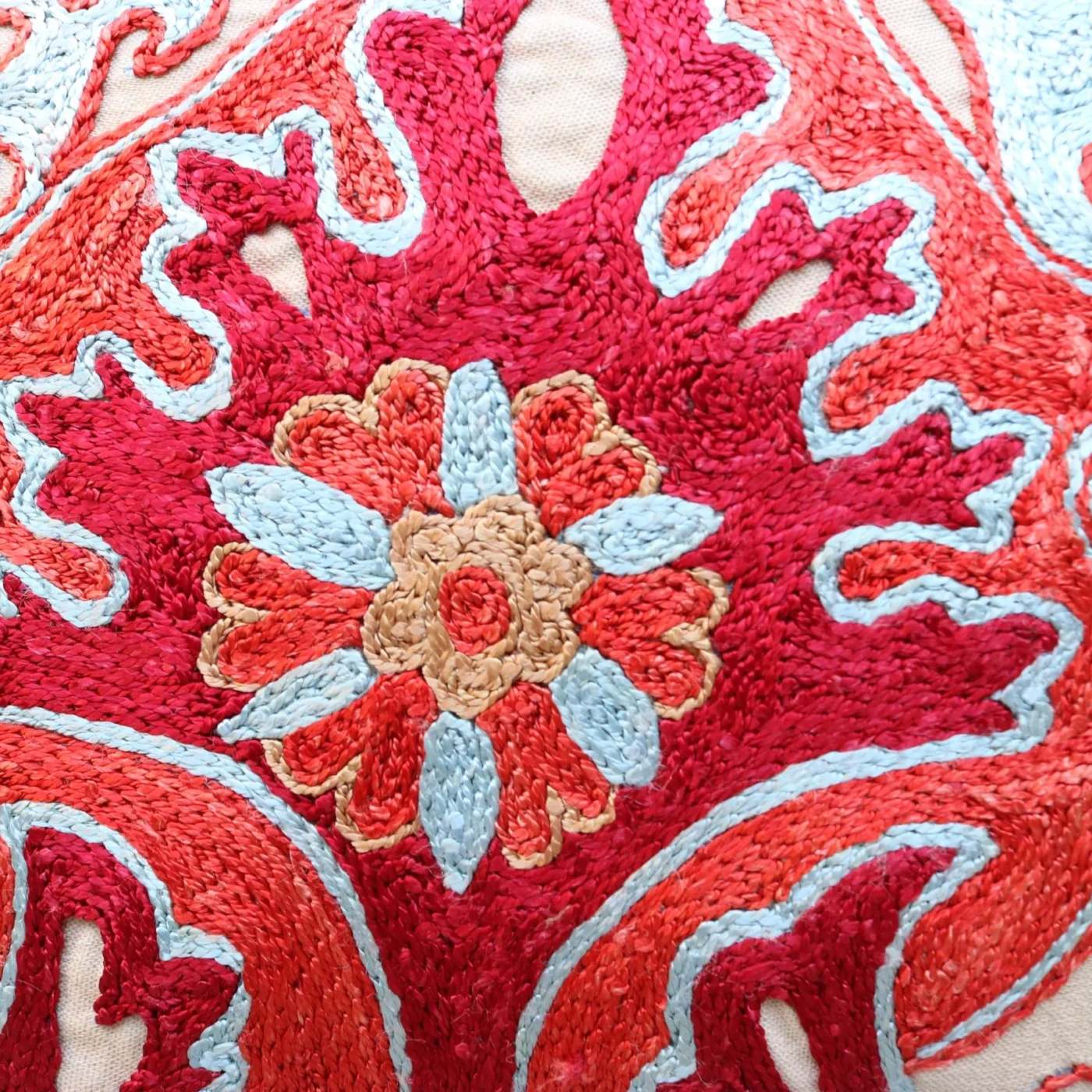 Hand made embroidery pillow cover, Uzbek hand made silk on silk suzani pillow case, Decorative cushion cover