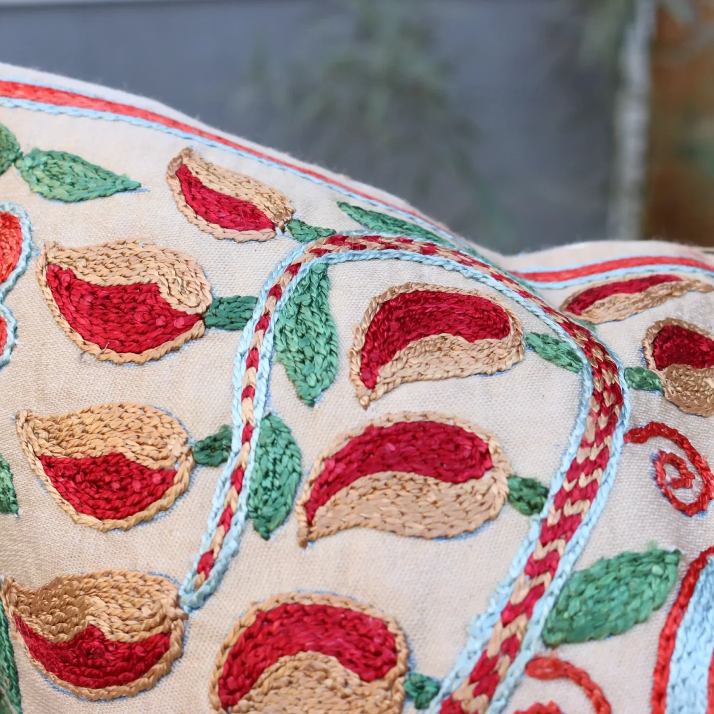 il_fullxfull.2555515086_bcpn Hand made embroidery pillow cover, Uzbek hand made silk on silk suzani pillow case, Decorative cushion cover