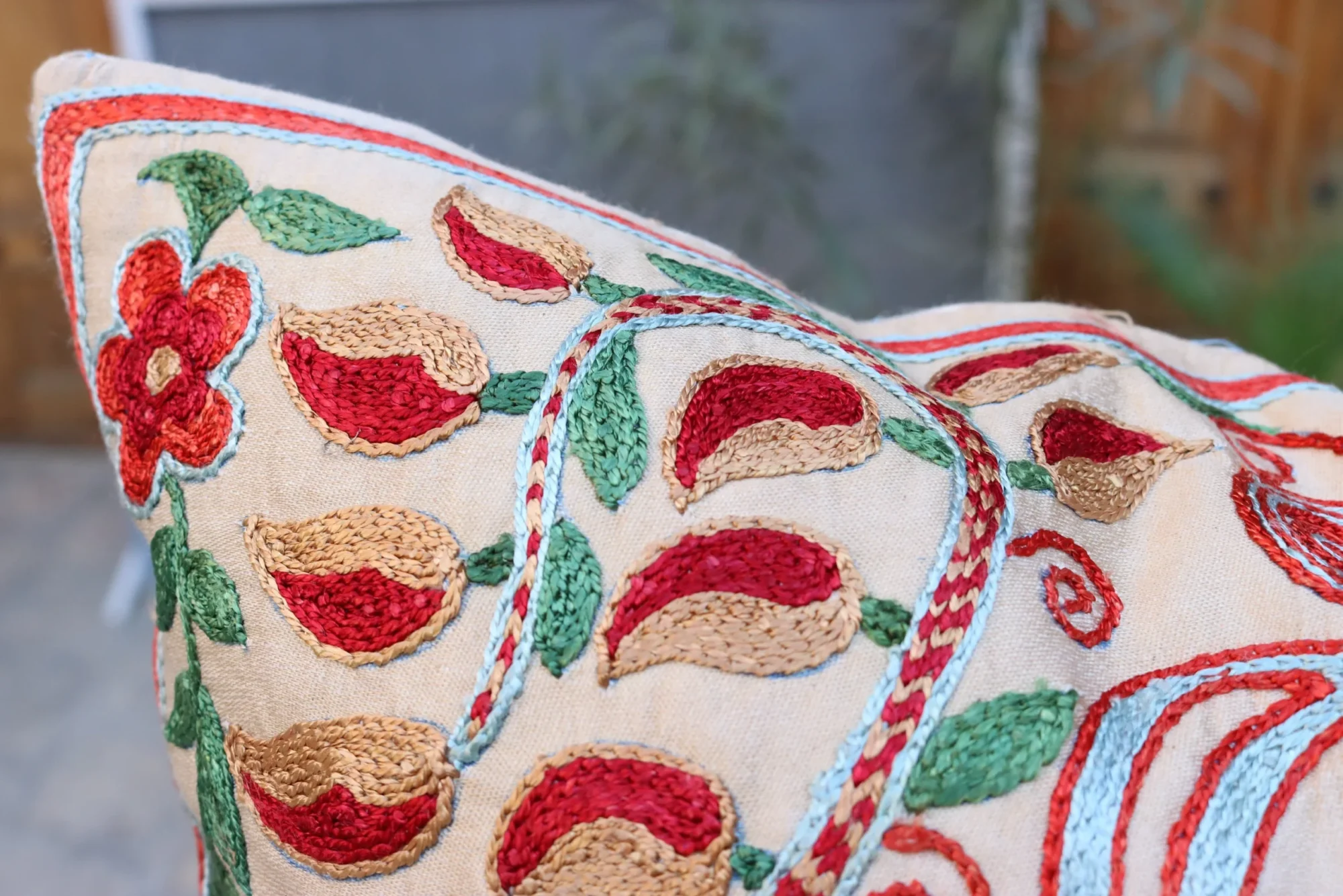 il_fullxfull.2555515086_bcpn Hand made embroidery pillow cover, Uzbek hand made silk on silk suzani pillow case, Decorative cushion cover