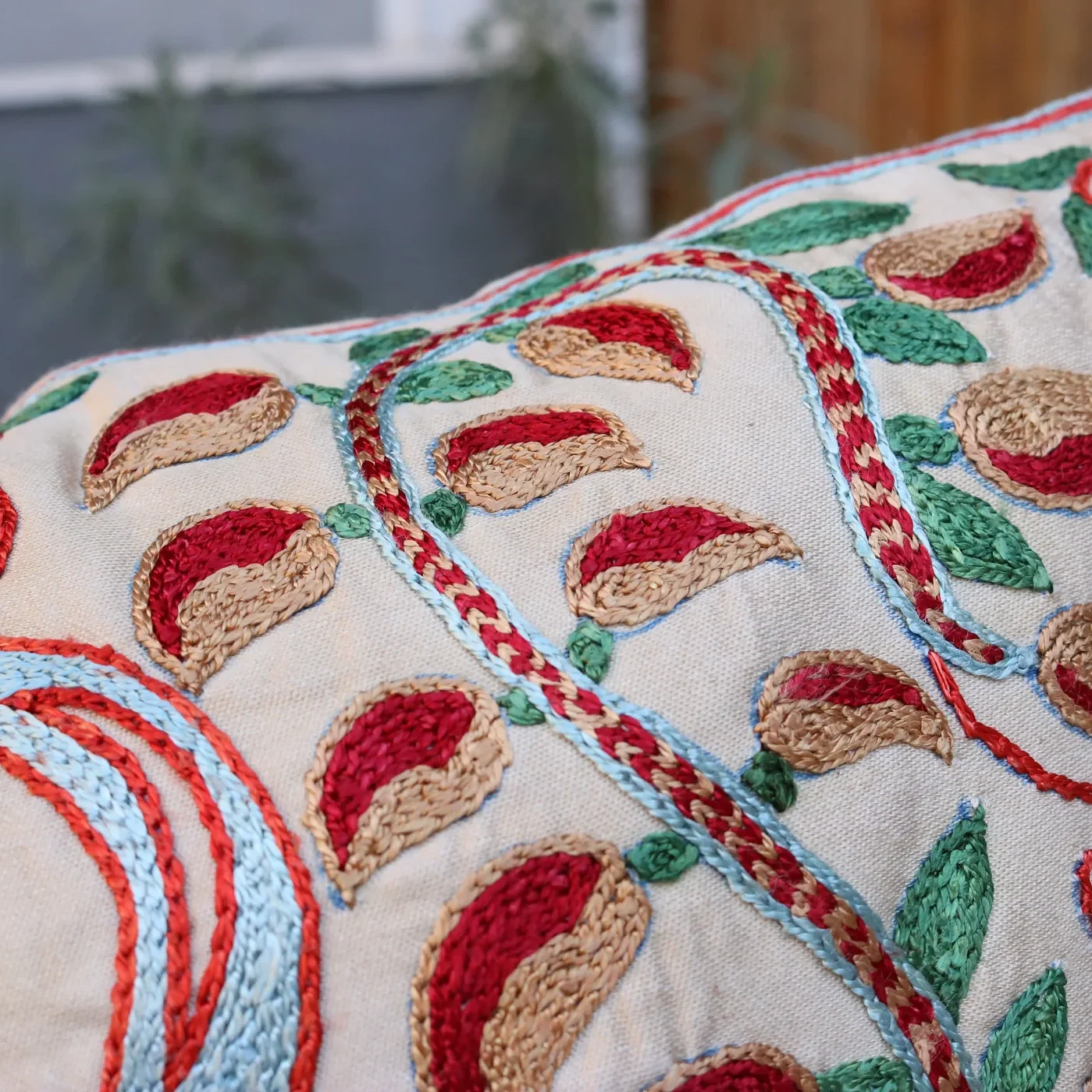 il_fullxfull.2555515380_o8b4 Hand made embroidery pillow cover, Uzbek hand made silk on silk suzani pillow case, Decorative cushion cover