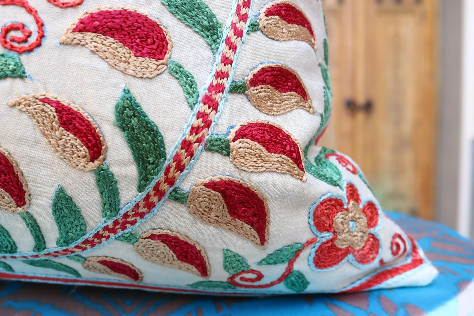 il_fullxfull.2555515484_o12s Hand made embroidery pillow cover, Uzbek hand made silk on silk suzani pillow case, Decorative cushion cover