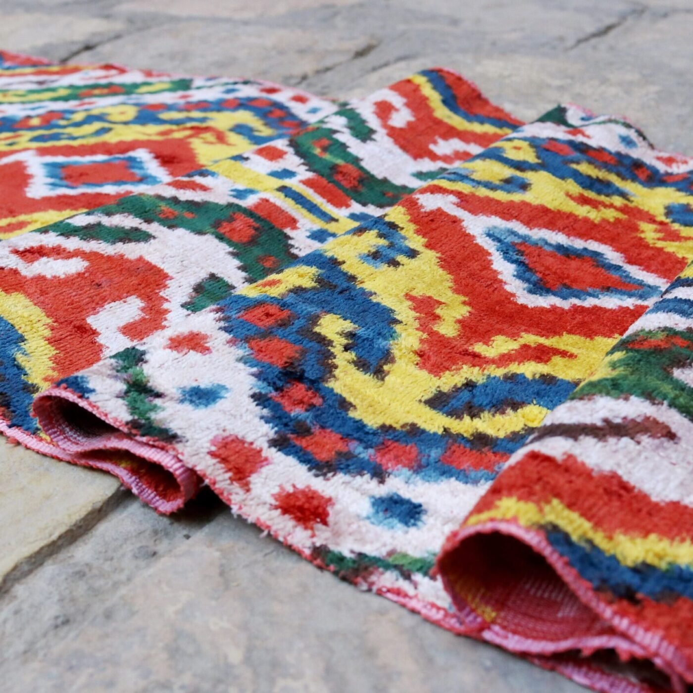 il_fullxfull.2587432747_nkwd Uzbek handmade, handwoven, hand-dyed, natural Silk Velvet ikat fabric. Exclusive corduroy fabric.