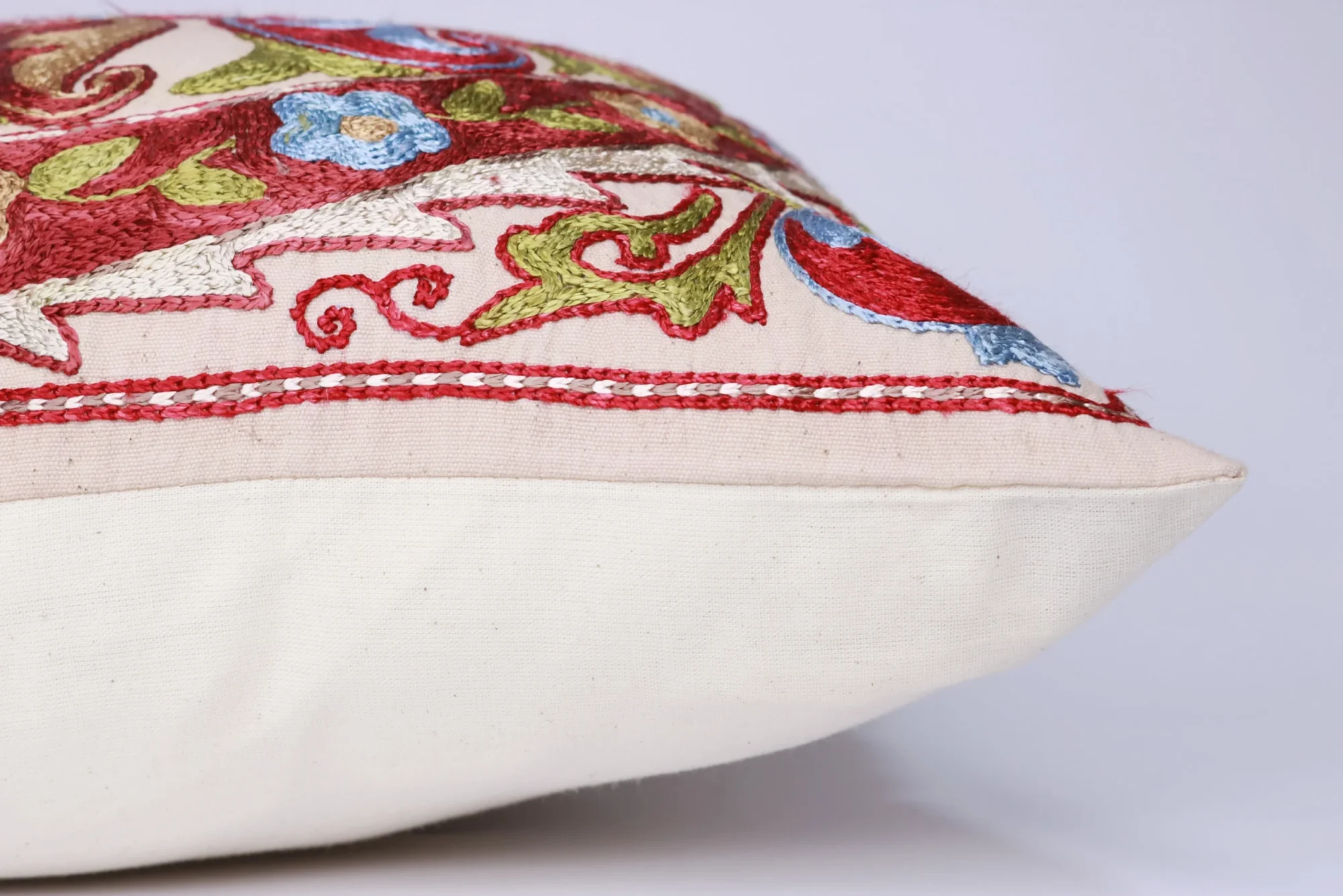 Hand made embroidery pillow cover, Uzbek hand made silk on silk suzani pillow case, Decorative cushion cover