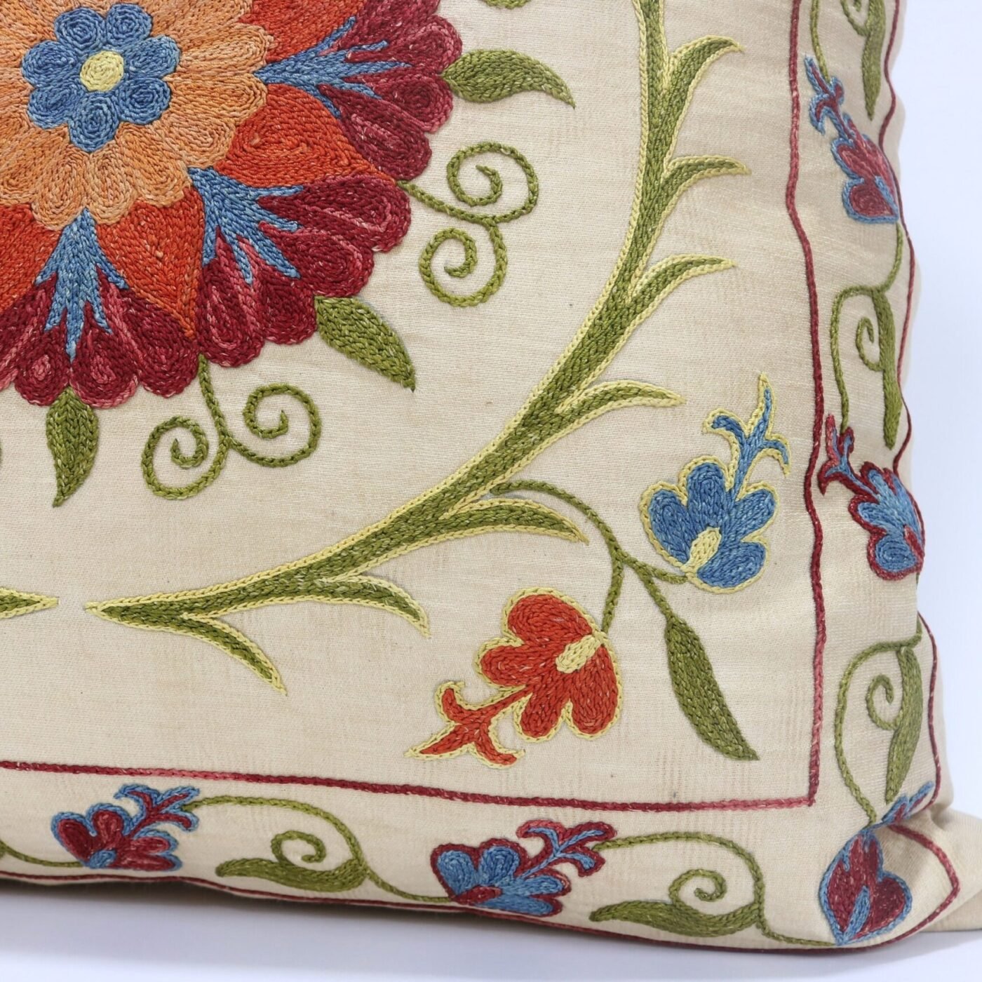 Suzani Pillow Uzbek Embroidery, Suzani Throw Pillow, Suzani Cushion Cover, Suzani Pillow Cover, Hand Embroidery Decorative Pillow-Pillowcase