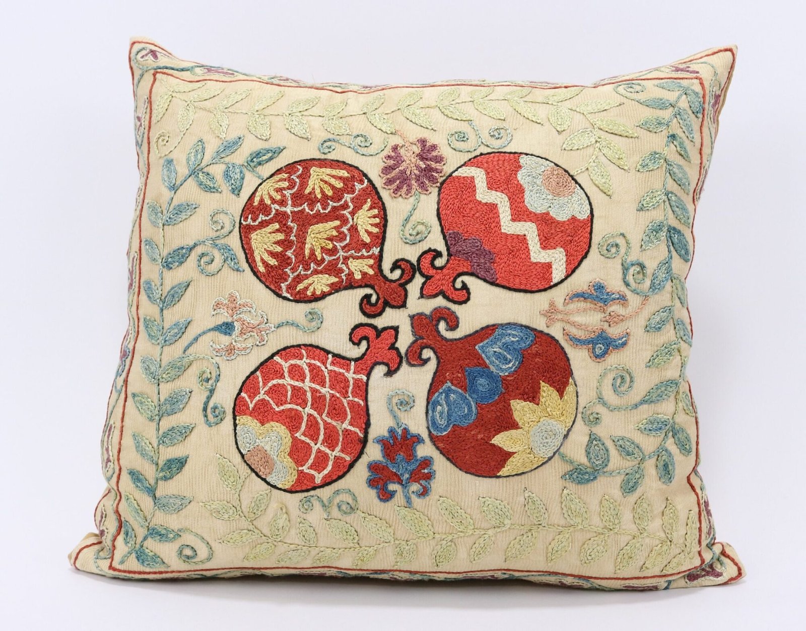 Suzani Pillow Uzbek Embroidery,Suzani 16 x 16 Throw Pillow, Suzani Cushion Cover,Suzani Pillow Cover,Hand Embroidery Suzani Pillow,Best Sale