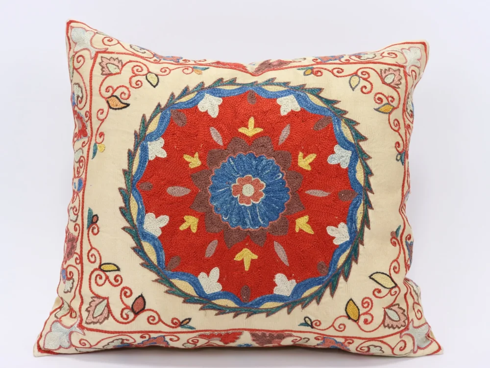 il_fullxfull.3193441207_inuy (1) Suzani Pillow Uzbek Embroidery,Suzani 16 x 16 Throw Pillow, Suzani Cushion Cover,Suzani Pillow Cover,Hand Embroidery Suzani Pillow,Best Sale