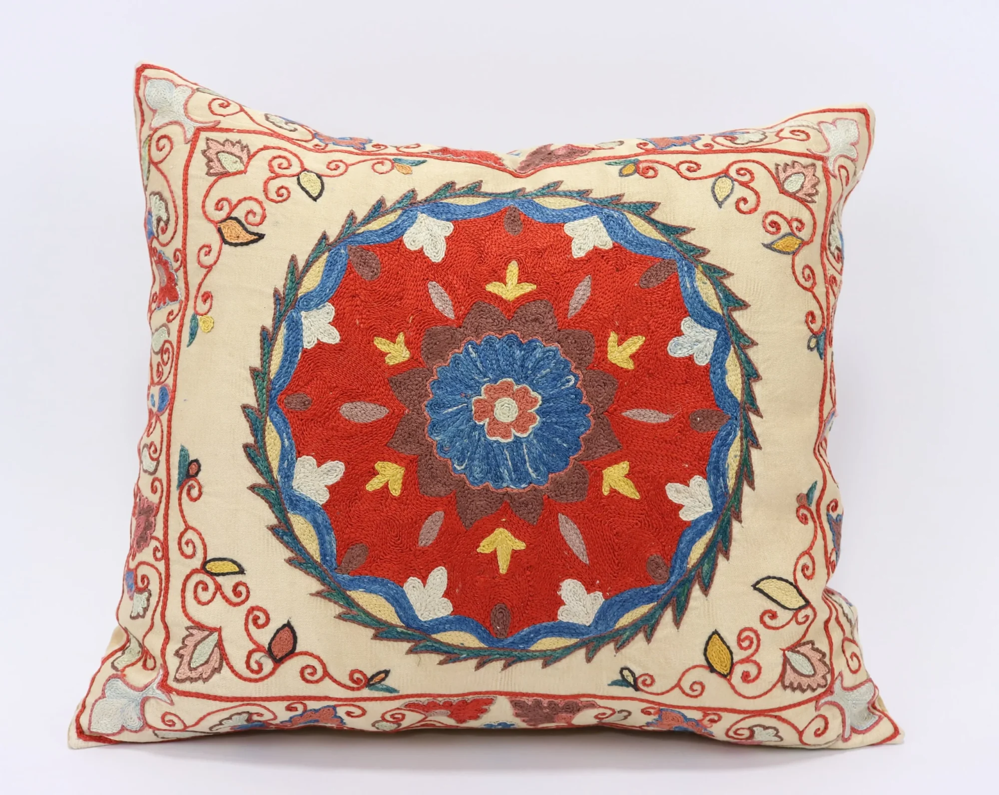 Suzani Pillow Uzbek Embroidery,Suzani 16 x 16 Throw Pillow, Suzani Cushion Cover,Suzani Pillow Cover,Hand Embroidery Suzani Pillow,Best Sale