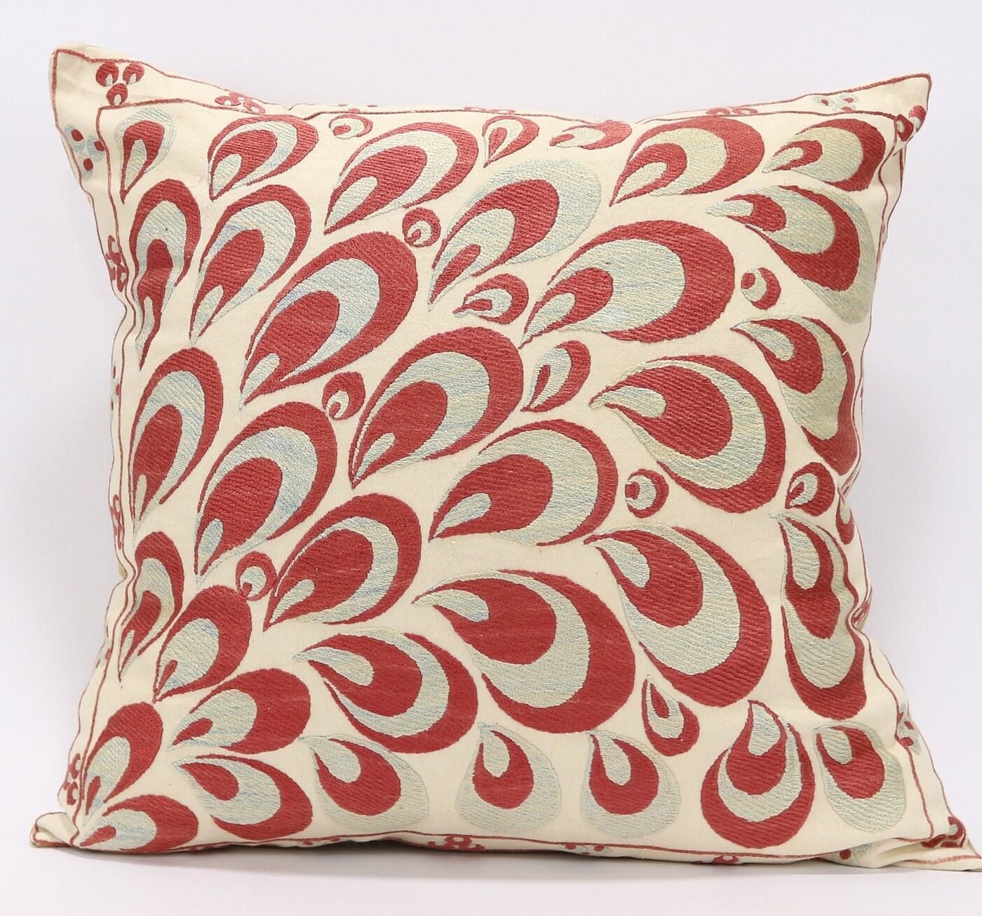 Floral Suzani Pillow Uzbek hand embroidery Suzani Throw Pillow, Suzani Cushion Cover, Suzani Pillow, Boho cushion, Silk Designer Pillow