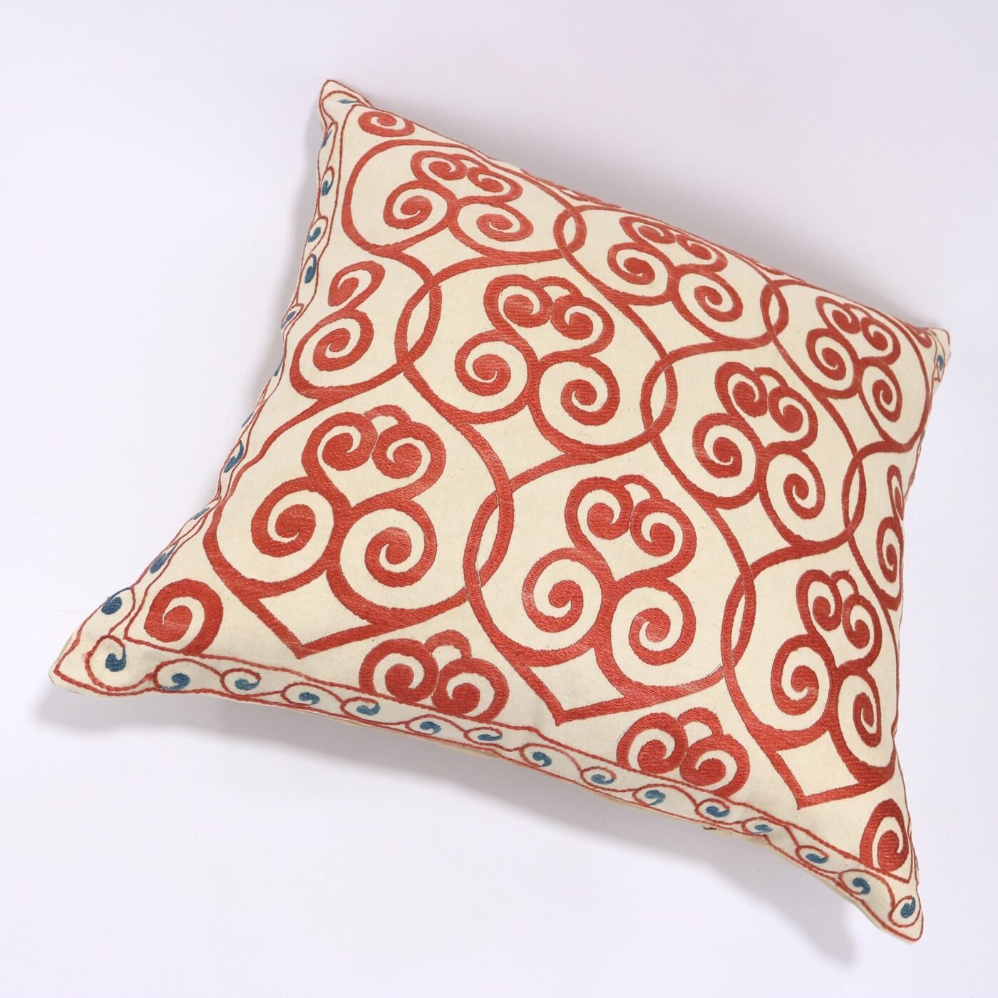 Floral Suzani Pillow Uzbek hand embroidery Suzani Throw Pillow, Suzani Cushion Cover, Suzani Pillow, Boho cushion, Silk Designer Pillow