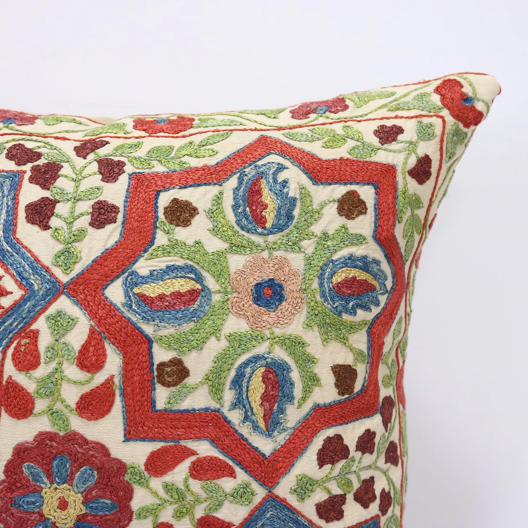 Suzani Pillow Uzbek hand embroidery Suzani Throw Pillow, Suzani Cushion Cover Suzani Pillow Cover Hand Embroidery Pillow Best Sale