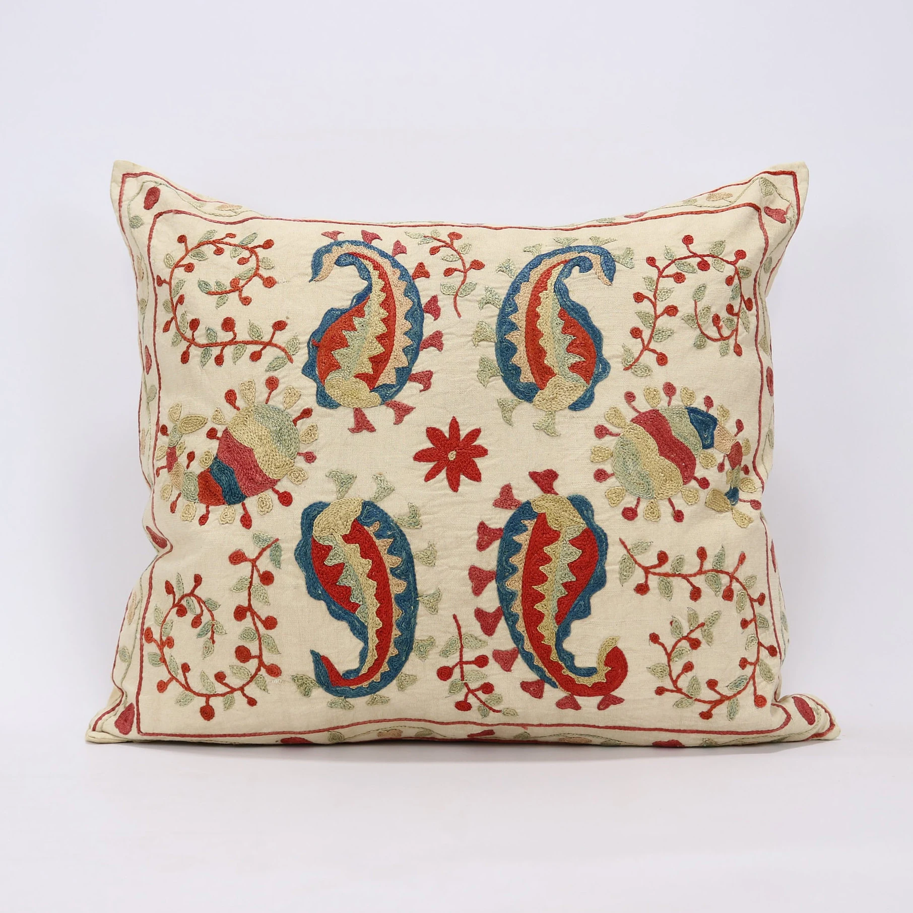 Suzani Pillow Uzbek hand embroidery Suzani Throw Pillow, Suzani Cushion Cover Suzani Pillow Cover Hand Embroidery Pillow Best Sale