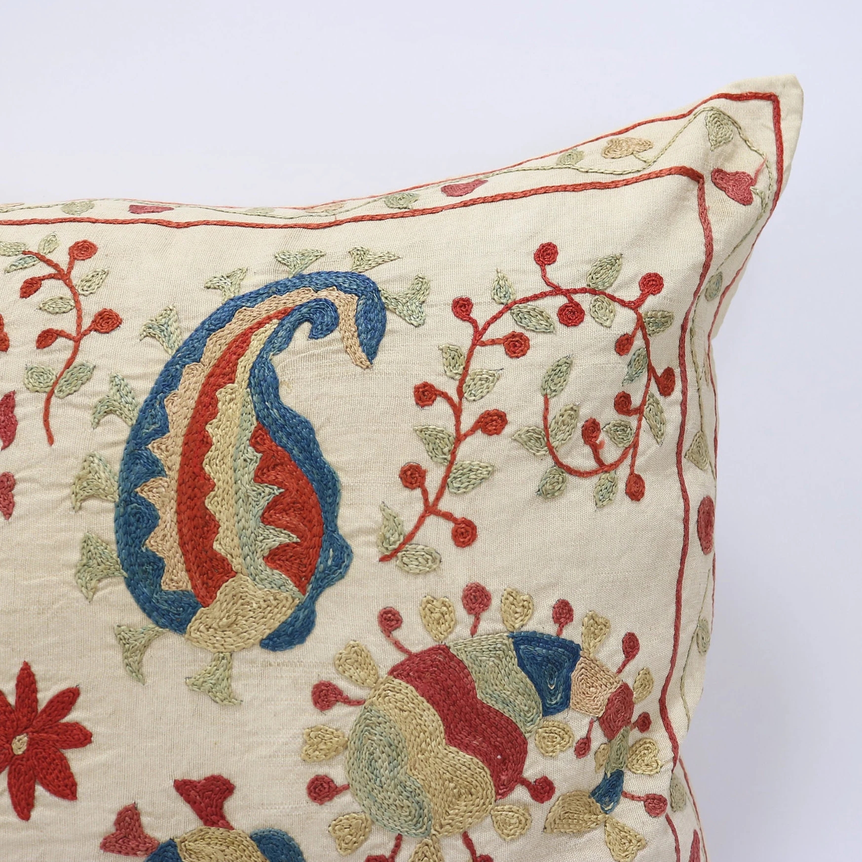 Suzani Pillow Uzbek hand embroidery Suzani Throw Pillow, Suzani Cushion Cover Suzani Pillow Cover Hand Embroidery Pillow Best Sale