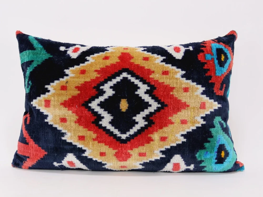il_fullxfull.3782658895_maof Velvet ikat pillow, Velvet Ikat cushion, Pillow cover, Decorative pillow, Handmade pillow, Throw pillow, Velvet pillow, Home Decor Cushion