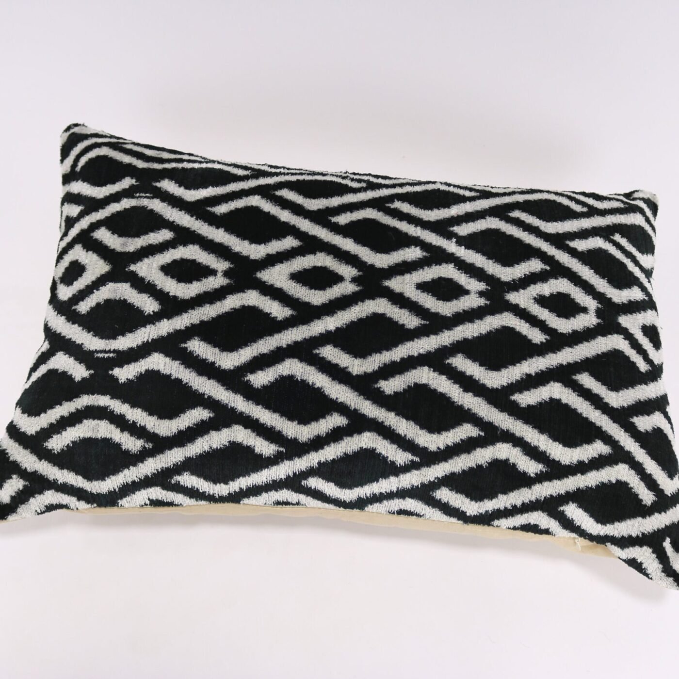 Black and white Velvet ikat pillow, Velvet cushion, Decorative pillow, Handmade pillow, Throw pillow, Velvet pillow, Home Decor Cushion