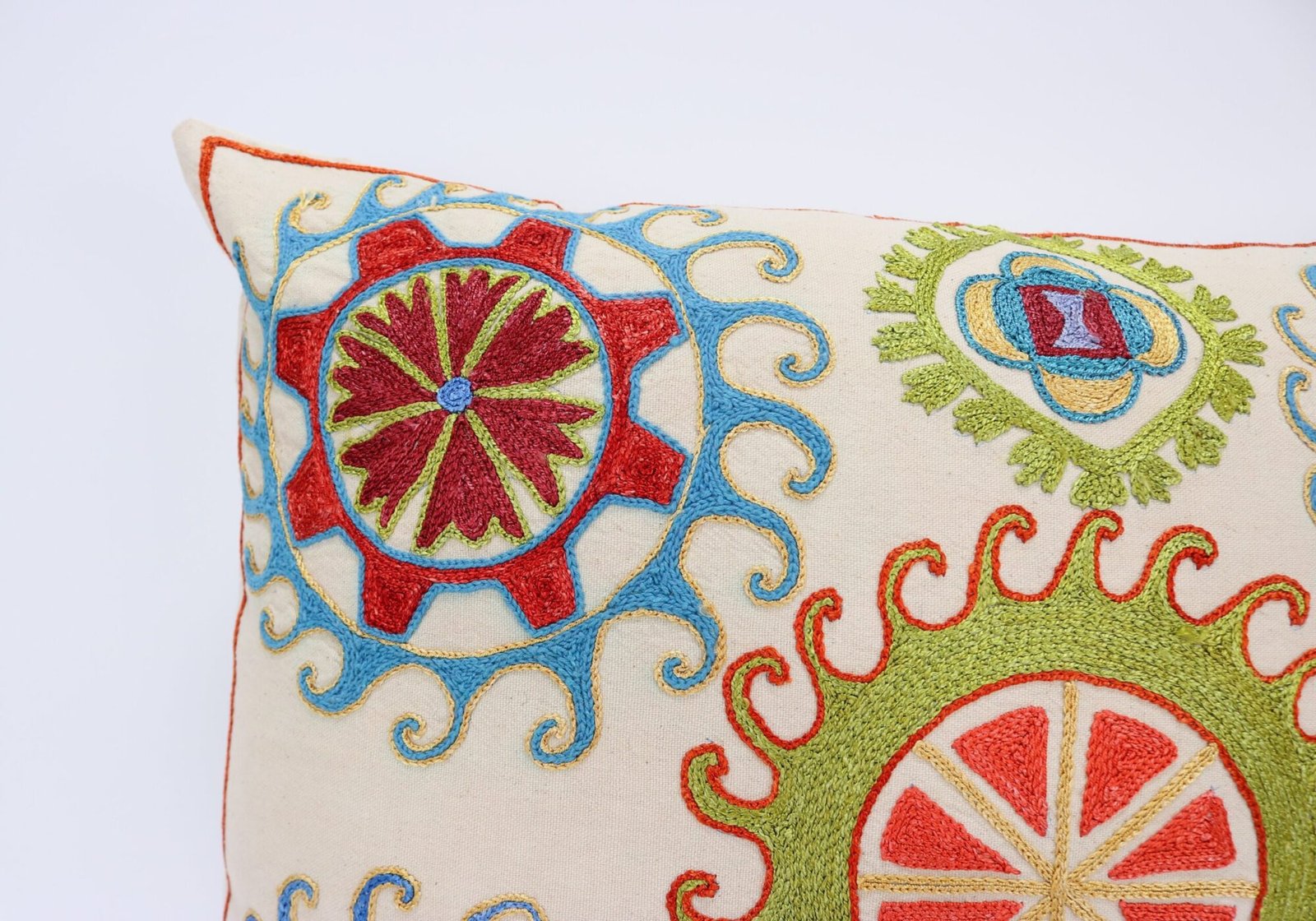 Lumbar Suzani Boho Pillow Uzbek Silk Embroidery, Suzani Throw Pillow, Suzani Cushion Cover, Suzani Pillow Cover,Decorotive pillow, Best Sale