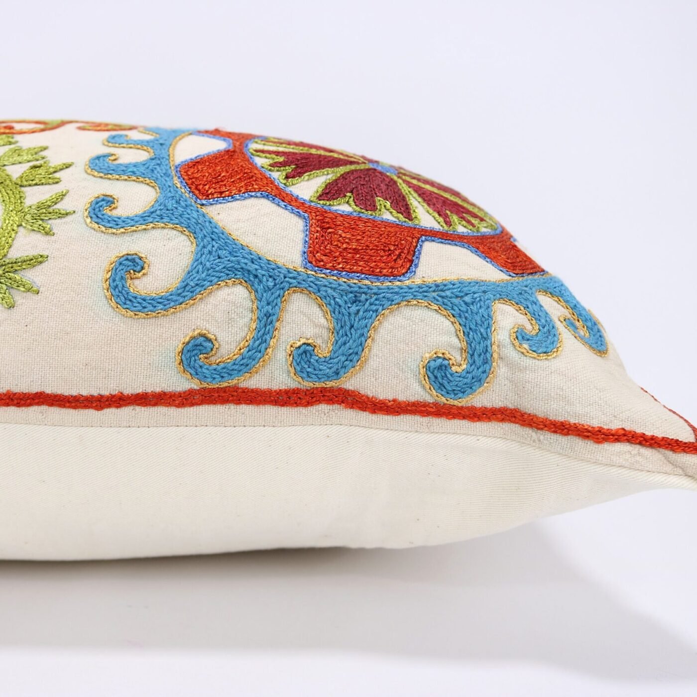 Lumbar Suzani Boho Pillow Uzbek Silk Embroidery, Suzani Throw Pillow, Suzani Cushion Cover, Suzani Pillow Cover,Decorotive pillow, Best Sale