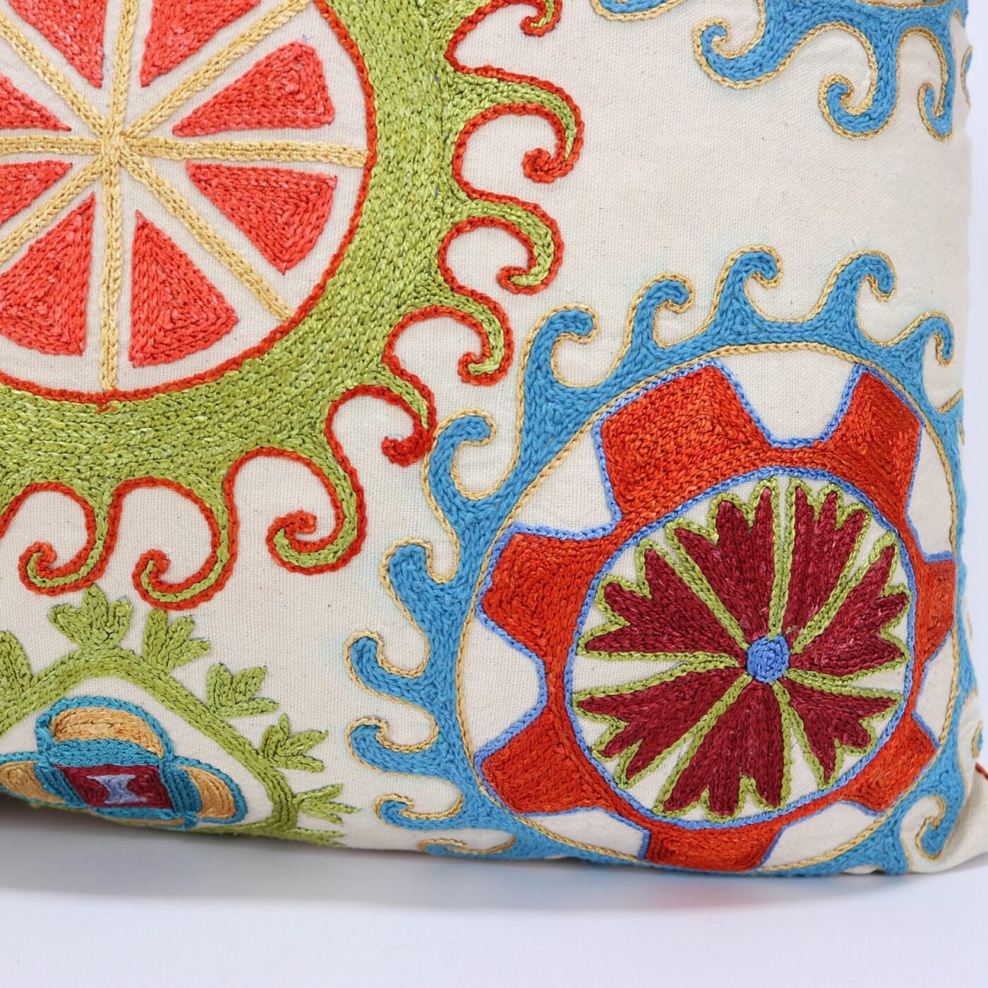 Lumbar Suzani Boho Pillow Uzbek Silk Embroidery, Suzani Throw Pillow, Suzani Cushion Cover, Suzani Pillow Cover,Decorotive pillow, Best Sale