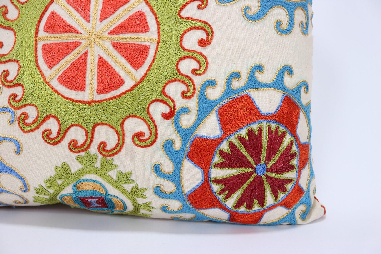 Lumbar Suzani Boho Pillow Uzbek Silk Embroidery, Suzani Throw Pillow, Suzani Cushion Cover, Suzani Pillow Cover,Decorotive pillow, Best Sale