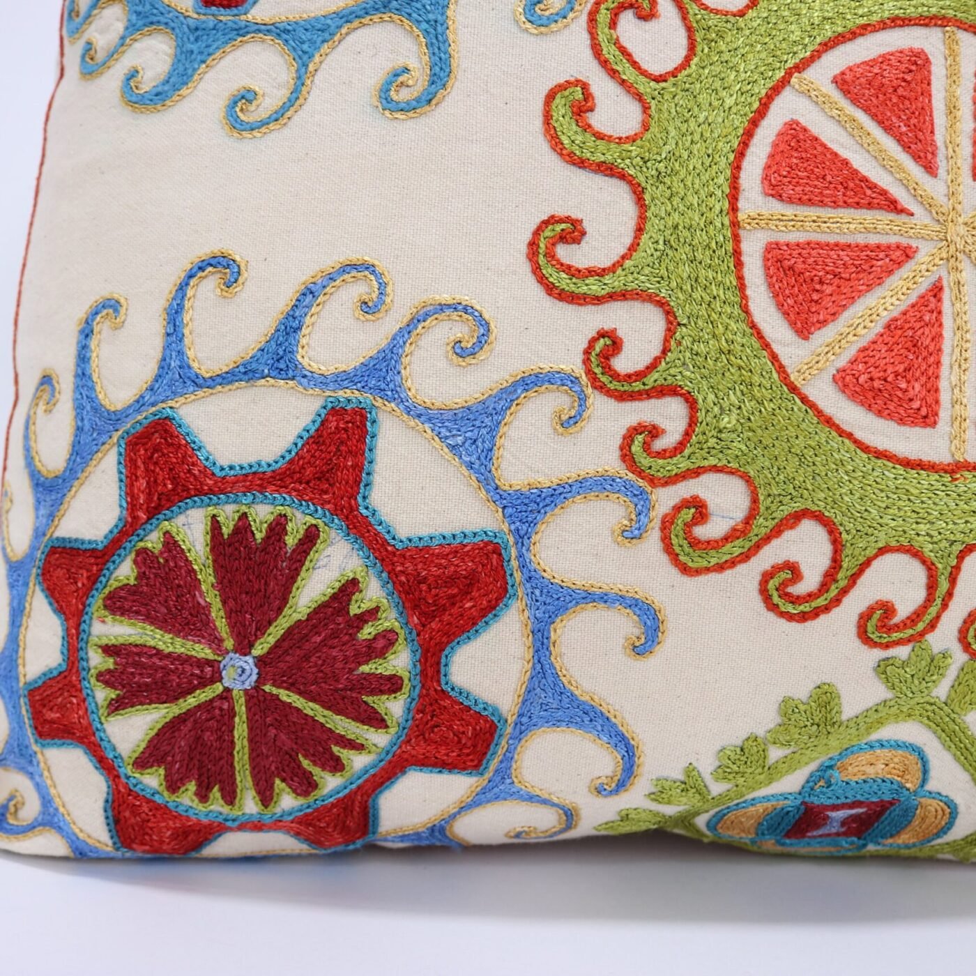 Lumbar Suzani Boho Pillow Uzbek Silk Embroidery, Suzani Throw Pillow, Suzani Cushion Cover, Suzani Pillow Cover,Decorotive pillow, Best Sale