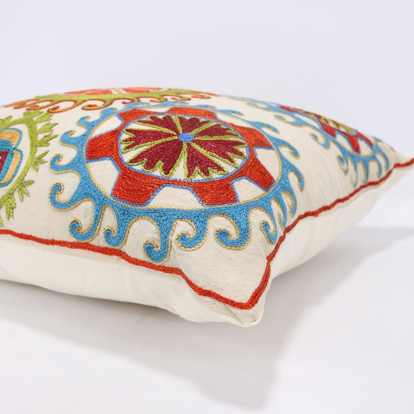 Lumbar Suzani Boho Pillow Uzbek Silk Embroidery, Suzani Throw Pillow, Suzani Cushion Cover, Suzani Pillow Cover,Decorotive pillow, Best Sale