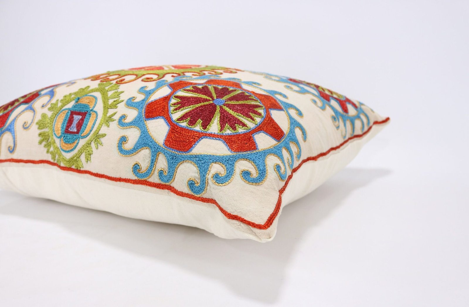 Lumbar Suzani Boho Pillow Uzbek Silk Embroidery, Suzani Throw Pillow, Suzani Cushion Cover, Suzani Pillow Cover,Decorotive pillow, Best Sale