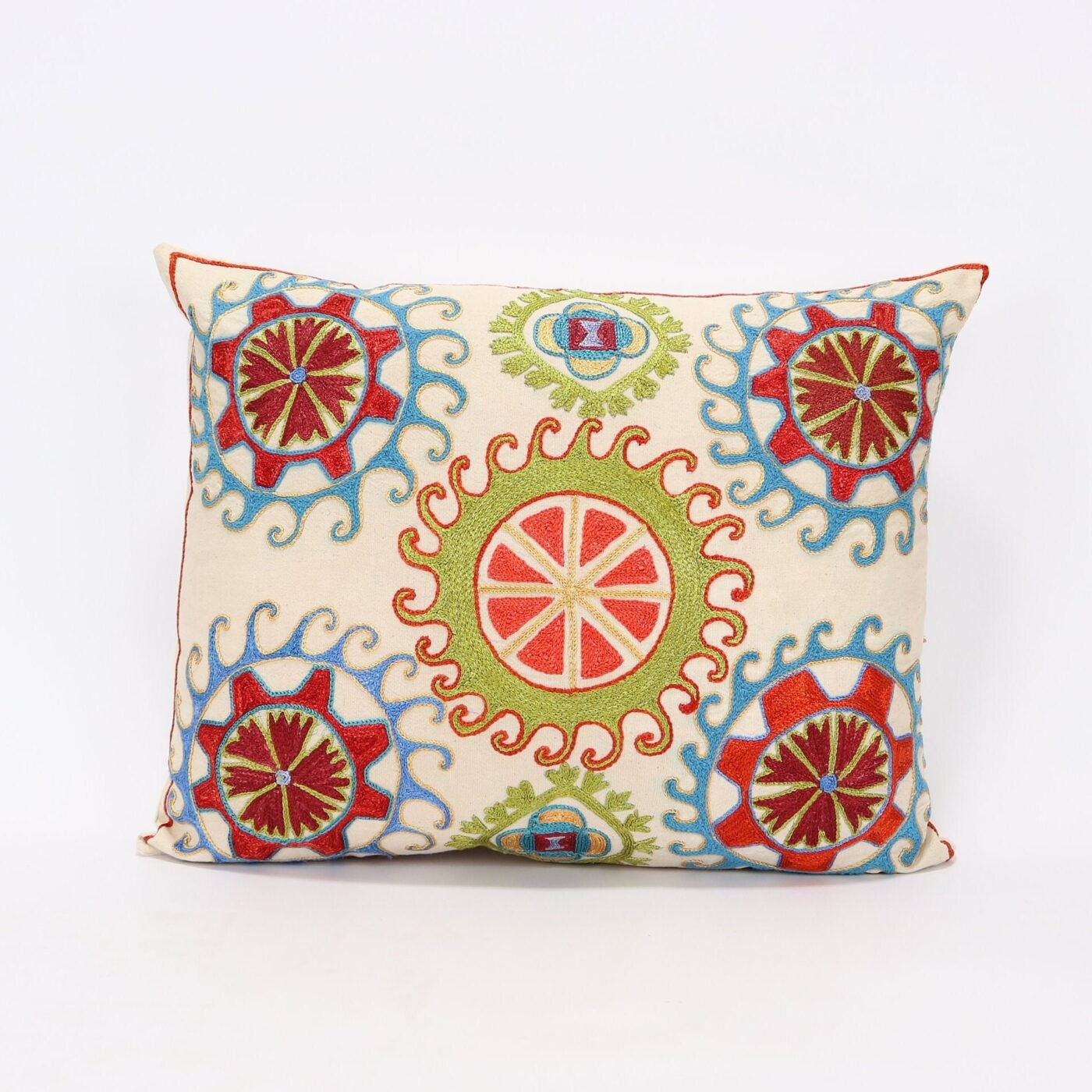 Lumbar Suzani Boho Pillow Uzbek Silk Embroidery, Suzani Throw Pillow, Suzani Cushion Cover, Suzani Pillow Cover,Decorotive pillow, Best Sale