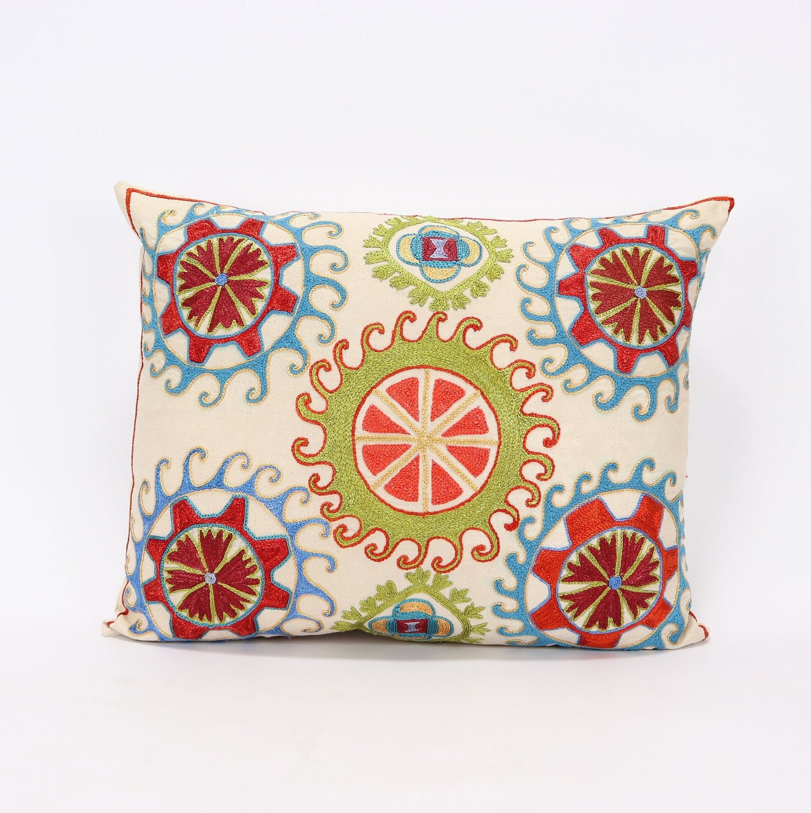 Lumbar Suzani Boho Pillow Uzbek Silk Embroidery, Suzani Throw Pillow, Suzani Cushion Cover, Suzani Pillow Cover,Decorotive pillow, Best Sale