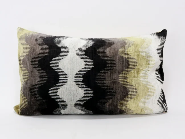 Organic silk velvet pillow, Ikat cushion, Accent decorative pillow, Velvet ikat pillow, Throw pillow, Ikat pillow case, Home decor pillow