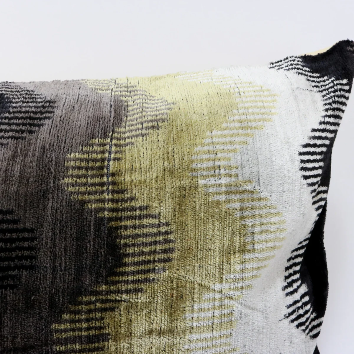 Organic silk velvet pillow, Ikat cushion, Accent decorative pillow, Velvet ikat pillow, Throw pillow, Ikat pillow case, Home decor pillow