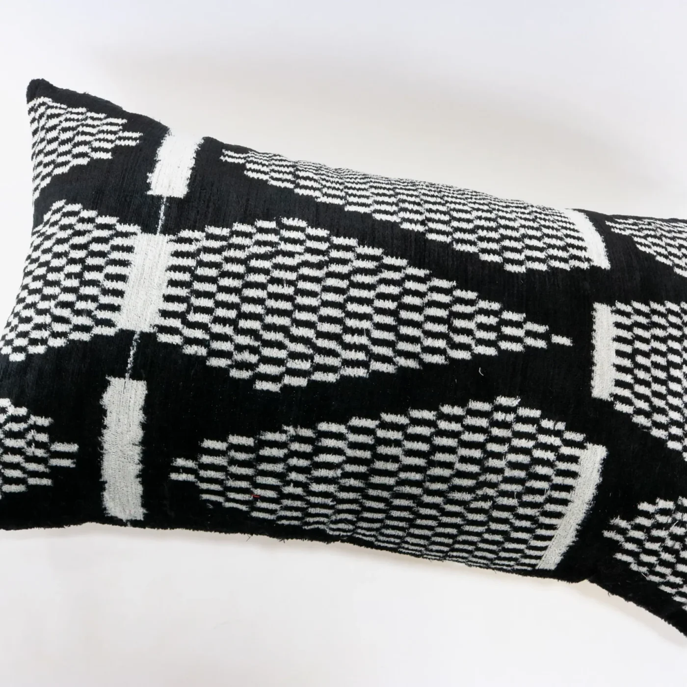 Black velvet ikat pillow, Ikat cushion, Silk decorative pillow, Home decor pillow, Throw pillow, Velvet pillow covers, Silk ikat pillow