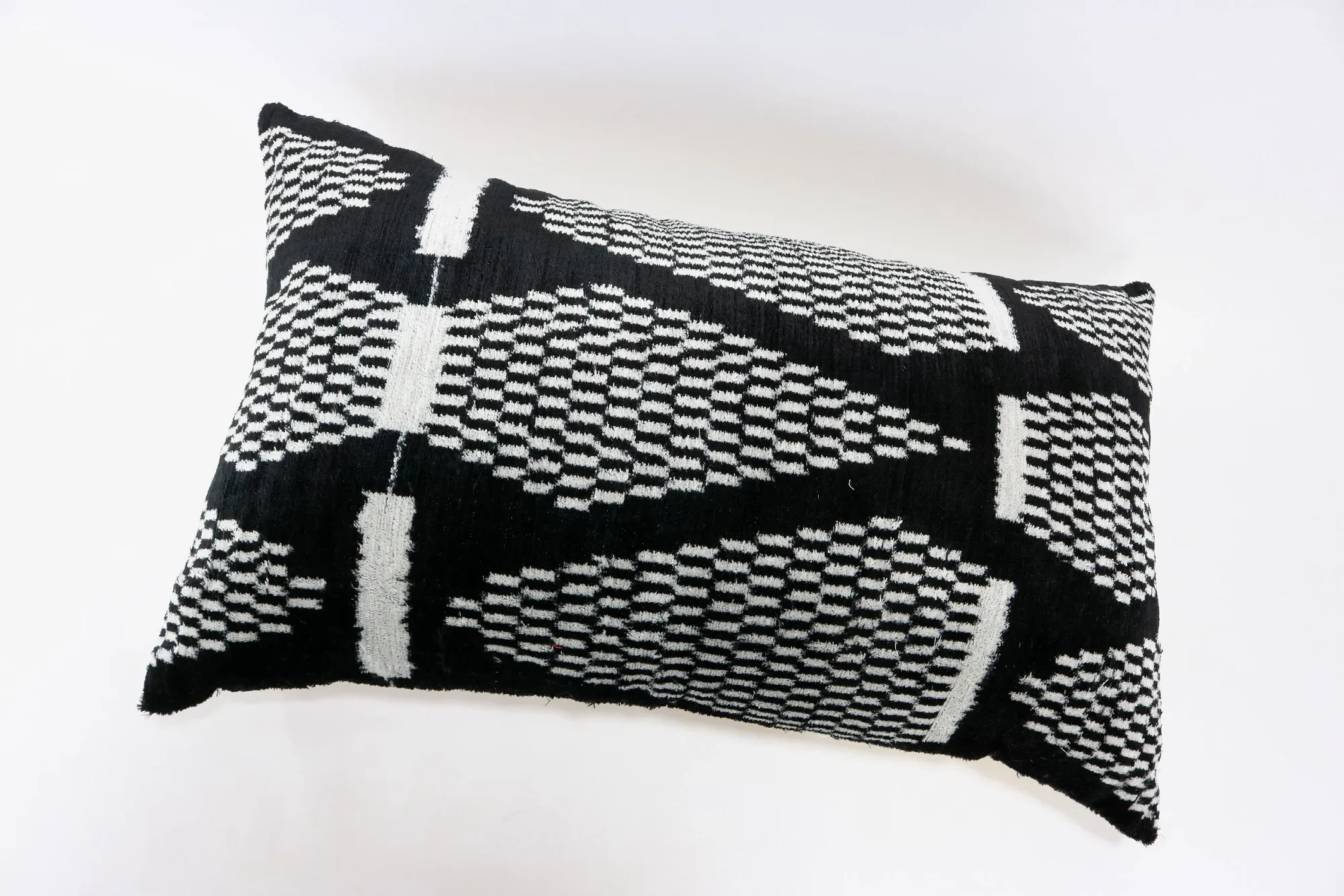 Black velvet ikat pillow, Ikat cushion, Silk decorative pillow, Home decor pillow, Throw pillow, Velvet pillow covers, Silk ikat pillow