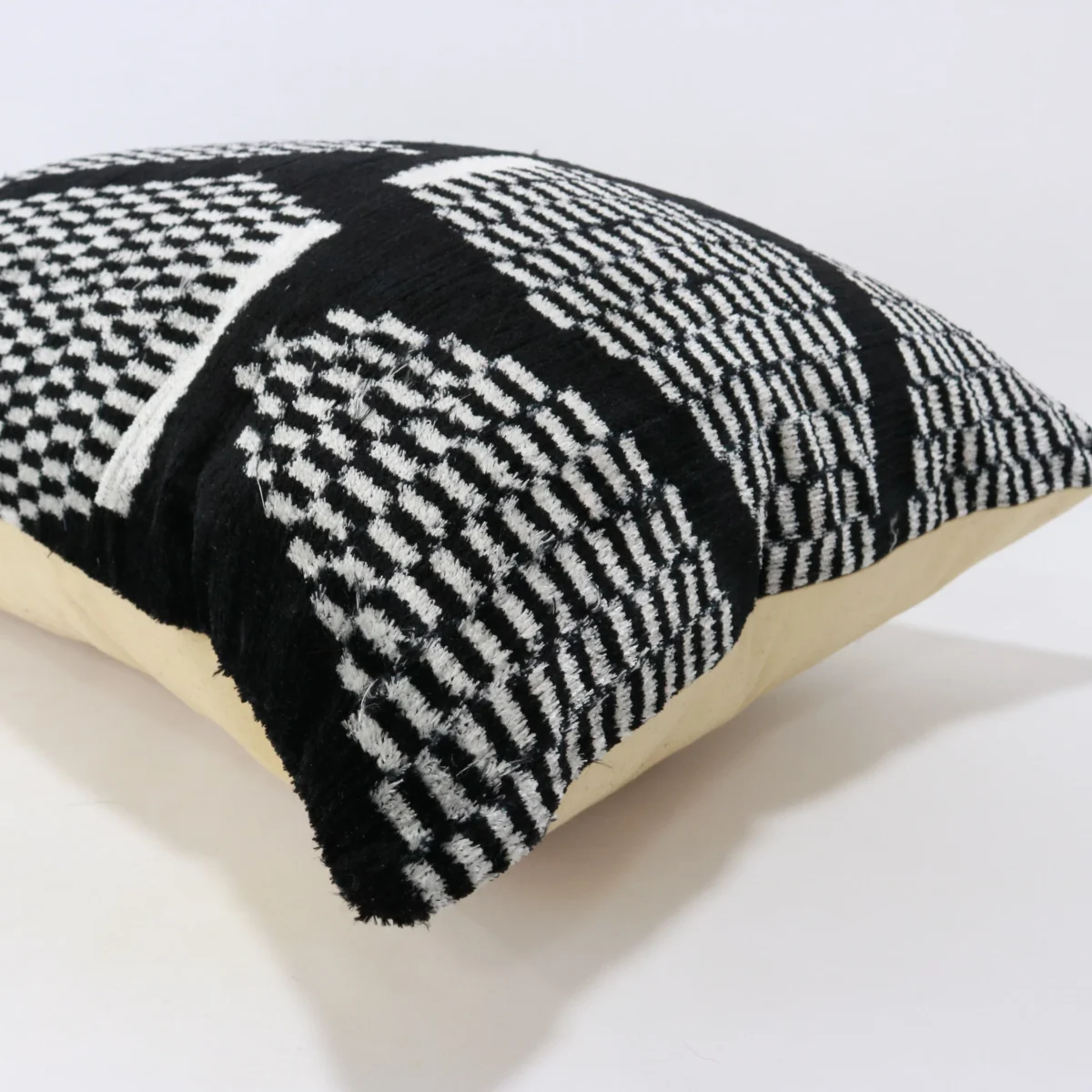 Black velvet ikat pillow, Ikat cushion, Silk decorative pillow, Home decor pillow, Throw pillow, Velvet pillow covers, Silk ikat pillow