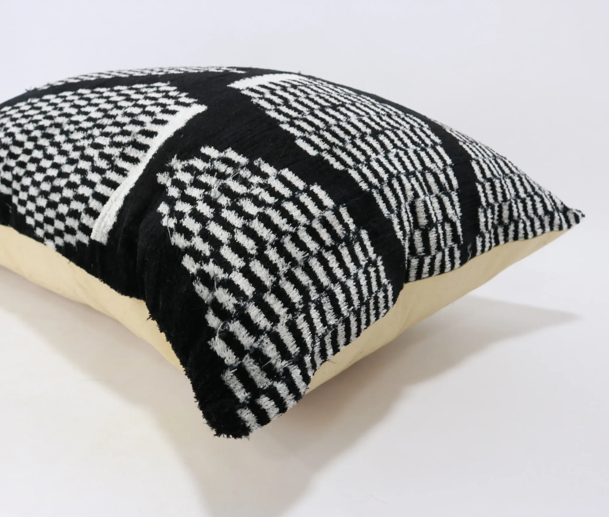 Black velvet ikat pillow, Ikat cushion, Silk decorative pillow, Home decor pillow, Throw pillow, Velvet pillow covers, Silk ikat pillow