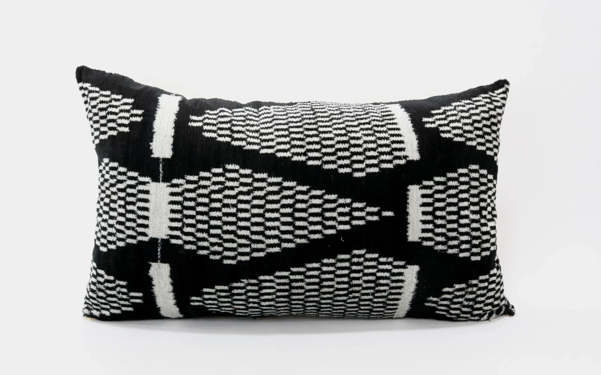 Black velvet ikat pillow, Ikat cushion, Silk decorative pillow, Home decor pillow, Throw pillow, Velvet pillow covers, Silk ikat pillow